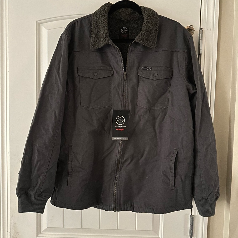 NEW Wrangler Men’s Canvas Shirt Jacket- Fleece Lined
